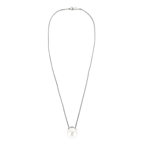 Collier Collier or blanc perle diamants 58 Facettes LP912