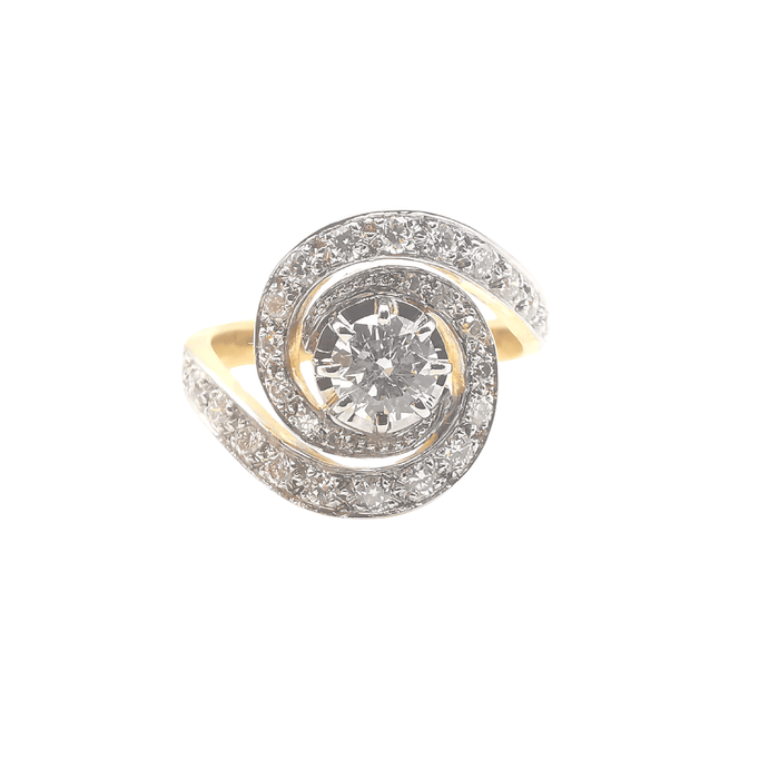 Bague 54 Bague tourbillon or et diamants 1.34 ct 58 Facettes