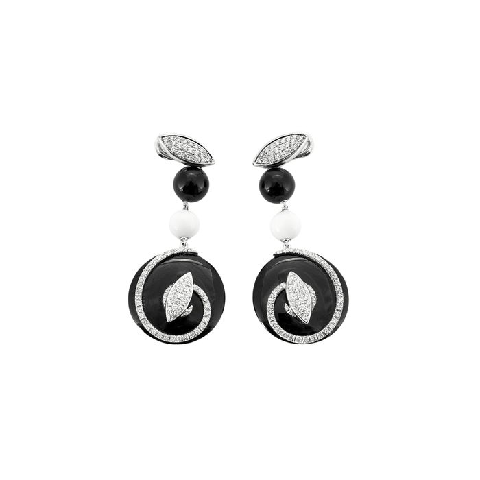 Boucles d'oreilles SUSIE OTERO - Boucles d'oreilles Carrousel Onyx Diamants 58 Facettes DV0376-3