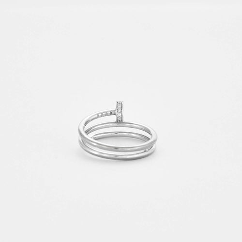 Bague 55 CARTIER - bague JUSTE UN CLOU or gris diamants 58 Facettes DV0491-1