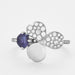 Ring 54 TIFFANY and Co - Platinum Flower Ring, diamonds and tanzanite 58 Facettes DV0491-3