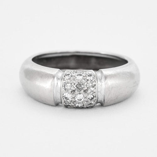 Bague 55 Bague jonc or gris et diamants 58 Facettes DV0495-6