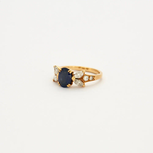 Bague Bague or jaune, saphir et diamants 58 Facettes DV0497-5