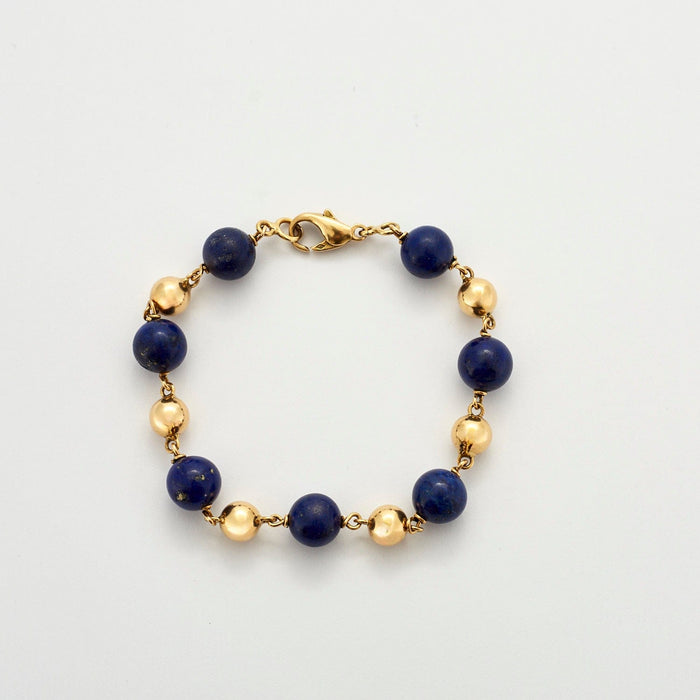 Bracelet Bracelet billes lapis lazuli et or jaune 58 Facettes DV0497-8