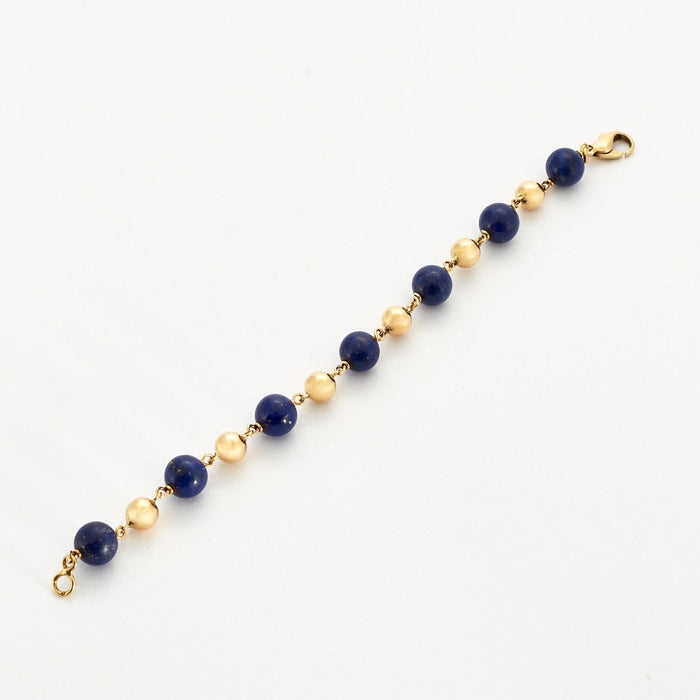 Bracelet Bracelet billes lapis lazuli et or jaune 58 Facettes DV0497-8