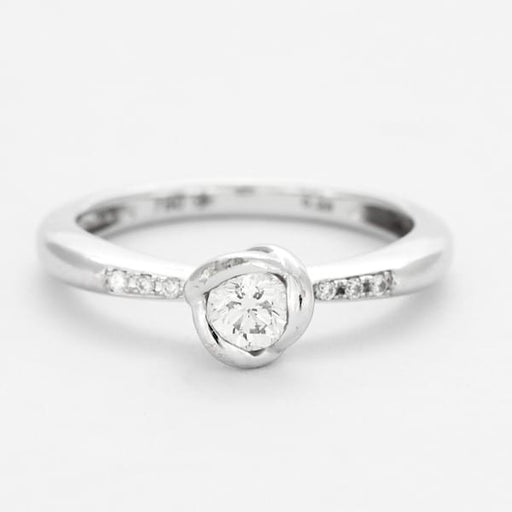 Bague 48 DIDIER GUERIN - bague solitaire or gris 58 Facettes DV0501-1