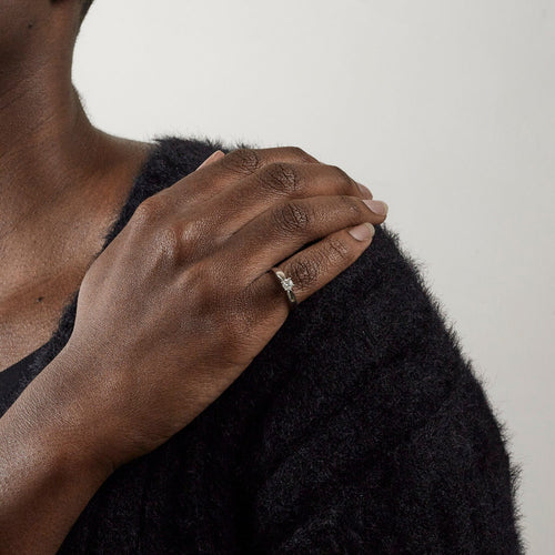 Bague 51 Bague solitaire en or gris 58 Facettes DV0504-4