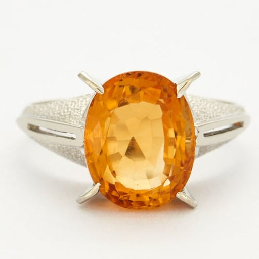 Bague 51 Bague en or gris et citrine 58 Facettes DV0080-4