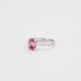 Bague 53 Bague or blanc et Saphir Rose 58 Facettes DV0538-2