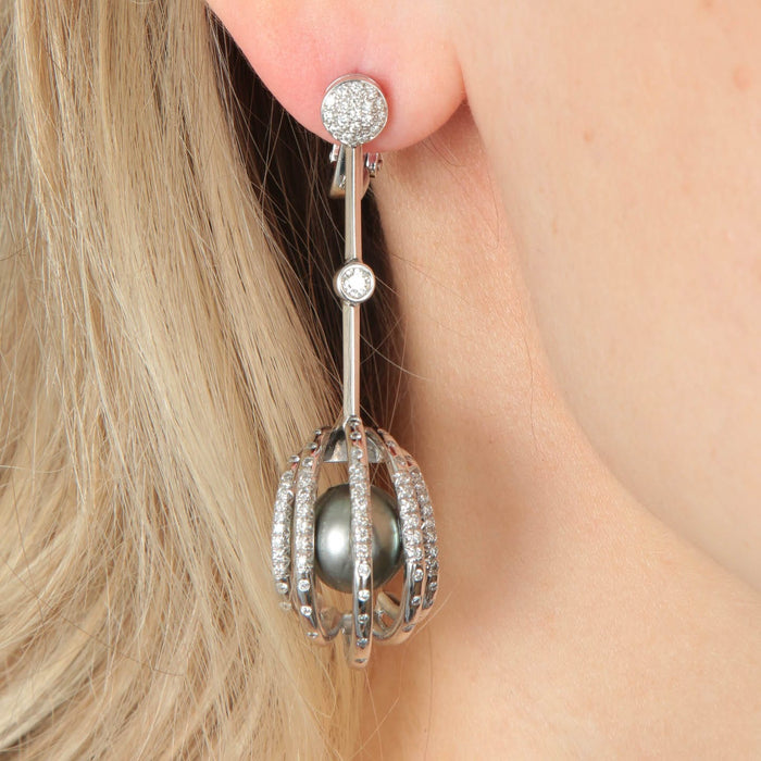 Boucles d'oreilles Boucles d'oreilles Lorenz Baümer en Or, Diamants et Perles de Tahiti 58 Facettes 43516587671766