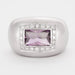 53 Poiray ring - Thessaly ring in white gold, diamonds and amethyst 58 Facettes DV1747-9
