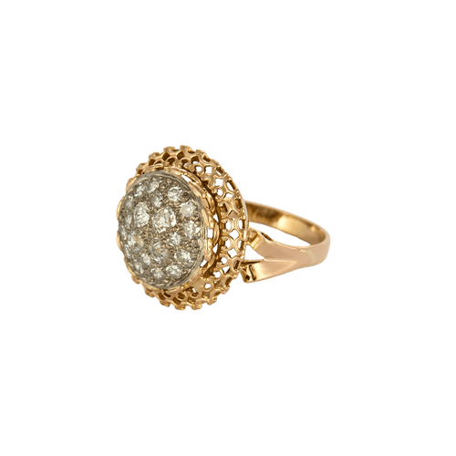 Bague 60 Bague ancienne en or jaune 18k pavée de diamants 58 Facettes BO/240030