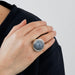 Bague 51 Premiers Joyaux - Bague dôme - or gris et saphirs 58 Facettes DV0597-1