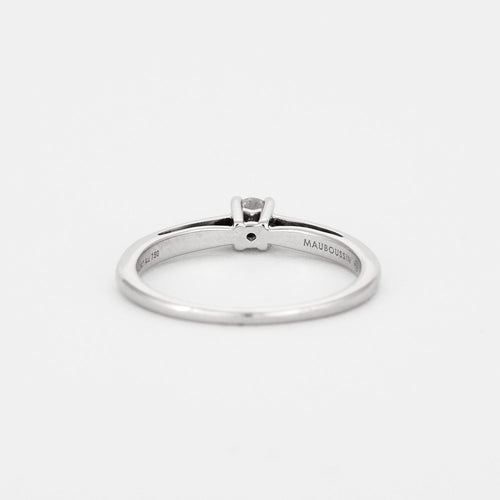 Bague 56 MAUBOUSSIN - Tu es le Sel de ma vie - Bague Solitaire N°2, or blanc et diamants 58 Facettes DV2596-1