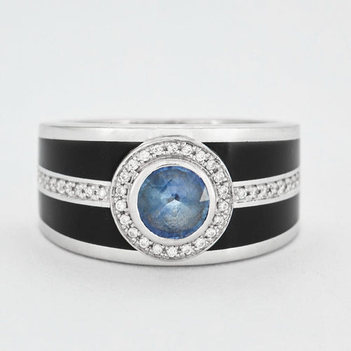 Bague 53 Mauboussin - Bague Bonbon Bleu - Or gris, saphir et laque 58 Facettes DV2508-2-53-2