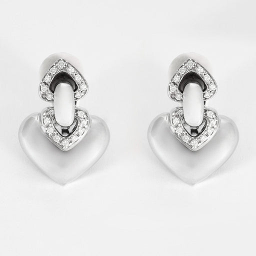 Boucles d'oreilles BVLGARI - Boucles d'oreilles Doppio Cuore or et diamants 58 Facettes DV1381-6