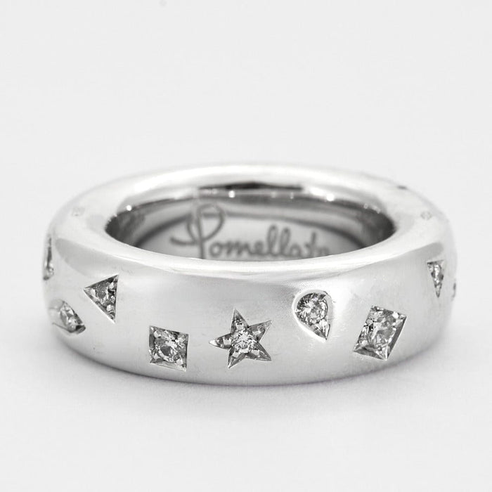 Bague 53 Pomellato - Iconica- SLIM en or blanc et diamants 58 Facettes DV0611-1