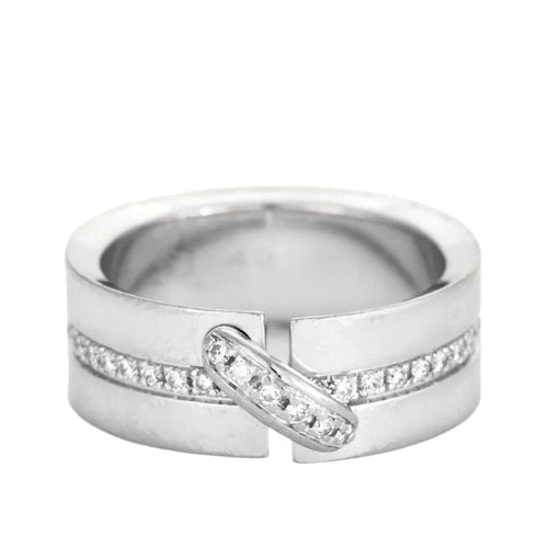Bague 49 CHAUMET - LIEN - Bague en or gris et diamants. 58 Facettes DV2871-1