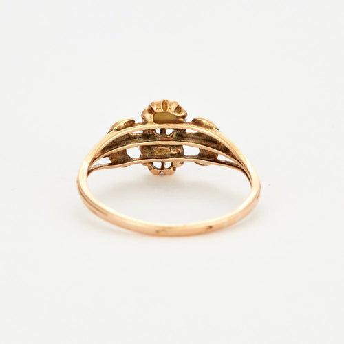 Bague 53 Bague ancienne en or jaune et perles 58 Facettes DV0608-4