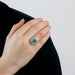 Ring 55 White gold ring with emerald and diamonds 58 Facettes DV0602-4