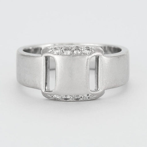 Ring 52 Hermès - vintage ring - White gold and diamonds 58 Facettes DV2795-13