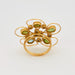 Ring 51.5 Claire de Divonne - Fleur ring in yellow gold with sapphires, peridots, topazes 58 Facettes DV03020-11