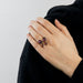 Ring 52 Claire de Divonne- “Fleur” ring in yellow gold with amethysts and garnets. 58 Facettes DV3020-9