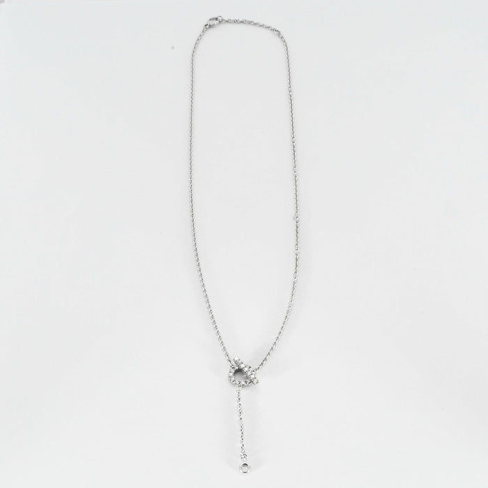 Collier Hermès - Collier Finesse Pendant - or gris et diamants 58 Facettes DV2795-14