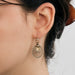 Pair of Palmette earrings in yellow gold and pearls 58 Facettes DV617-2