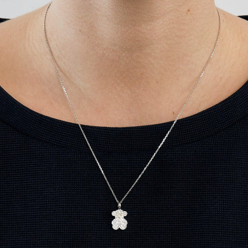 Pendentif Pendentif "Ourson" en or gris et diamants 58 Facettes DV3020-5