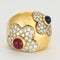 Bague 53 Bague boule sertie d'un rubis, saphir et diamants 58 Facettes DV0090-2