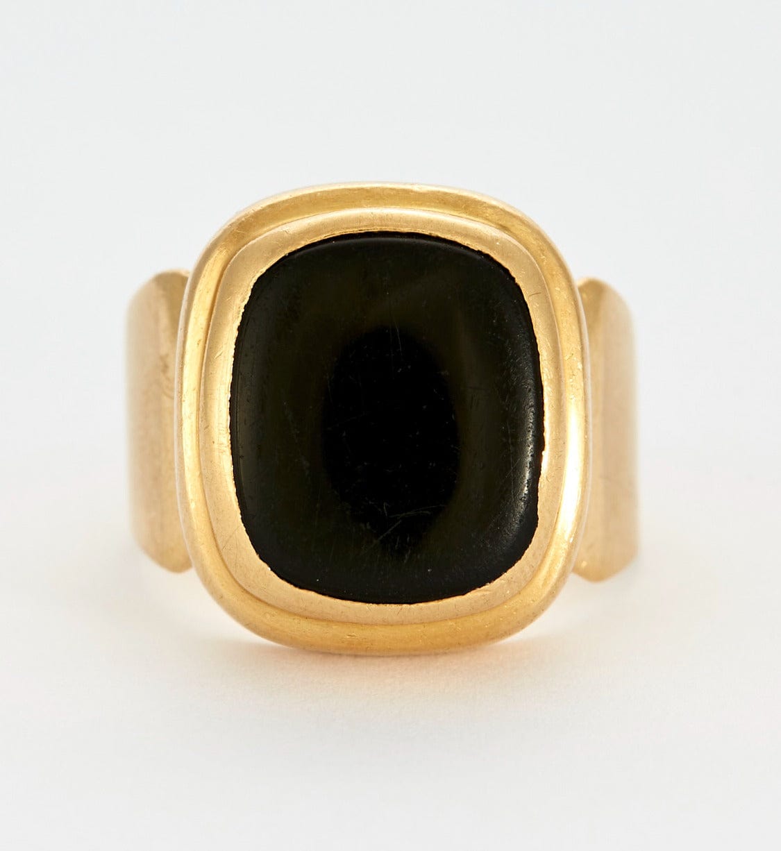 Broche Ancienne En Or Massif 18k - Sertie D'onyx Et D'une Perle, Occasion