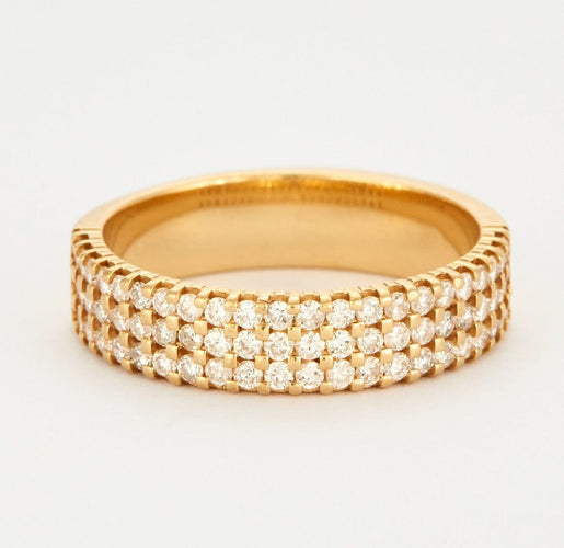 Bague 55 Anneau or jaune diamants 58 Facettes DV0624-15