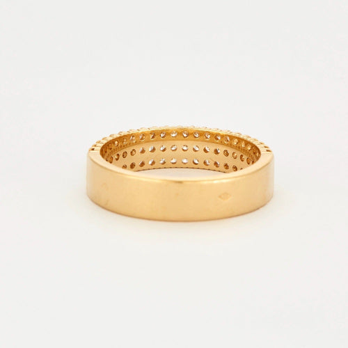 Bague Anneau or jaune diamants 58 Facettes DV0624-15