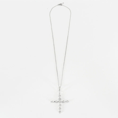 Collier Collier platine et pendentif croix orné diamants 58 Facettes DV0624-16
