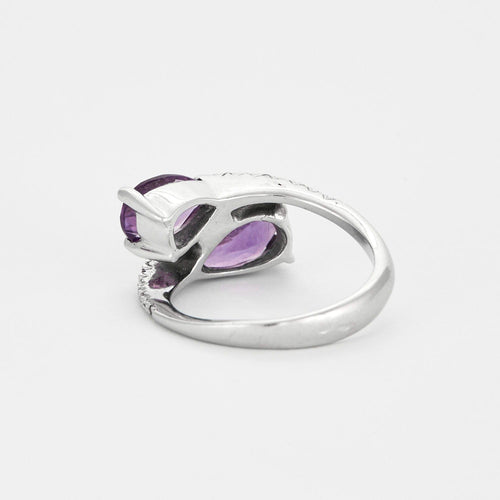 Bague Bague Toi et Moi en or gris et améthystes 58 Facettes DV0624-22