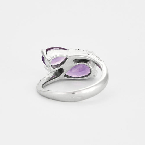 Bague Bague Toi et Moi en or gris et améthystes 58 Facettes DV0624-22