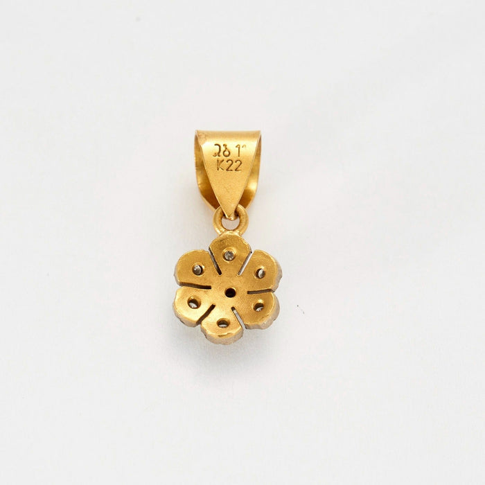 Pendentif Pendentif "Fleur" en or jaune et or blanc et petits diamants 58 Facettes DV0492-4