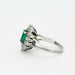 Ring 46 White gold, emerald and diamond daisy ring 58 Facettes DV0629-2