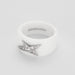 Ring 53 MAUBOUSSIN - Angel star. White ceramic ring, white gold and diamonds 58 Facettes DV0630-1