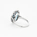 Ring 49 White gold ring with synthetic stone and rose-cut diamonds 58 Facettes DV0631-1