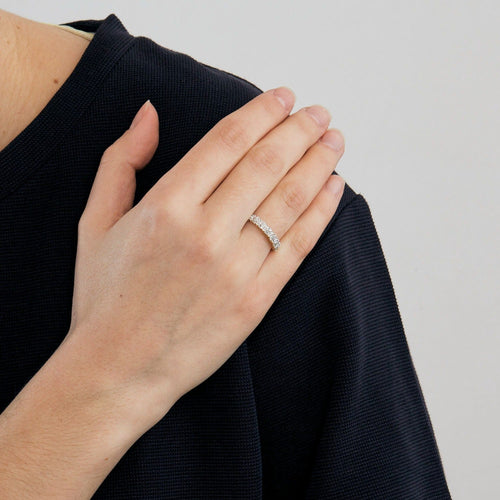 Bague Demie alliance or et diamants 58 Facettes DV0078-6