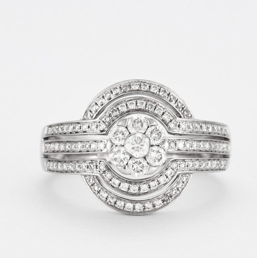 Ring White gold and diamond ring 58 Facettes DV2796-3