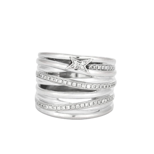 Bague 52 MAUBOUSSIN - Kiff & Kiss - Bague or blanc, diamants 58 Facettes DV3538-5