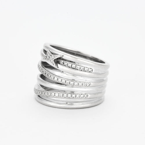 Bague 52 MAUBOUSSIN - Kiff & Kiss - Bague or blanc, diamants 58 Facettes DV3538-5