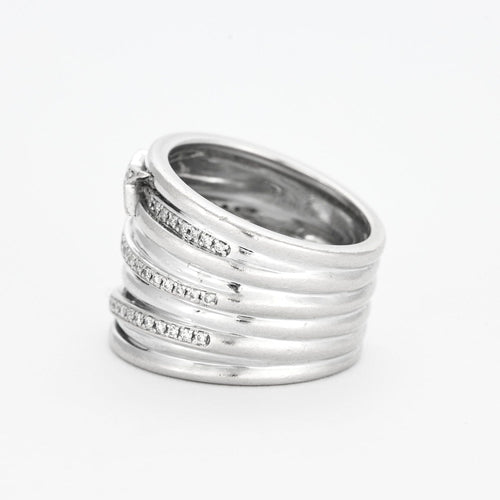 Bague 52 MAUBOUSSIN - Kiff & Kiss - Bague or blanc, diamants 58 Facettes DV3538-5