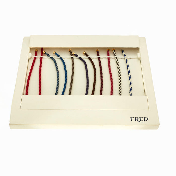 Bracelet Fred - Bracelet Cable cordon tressé marron et blanc 58 Facettes DV0581-7