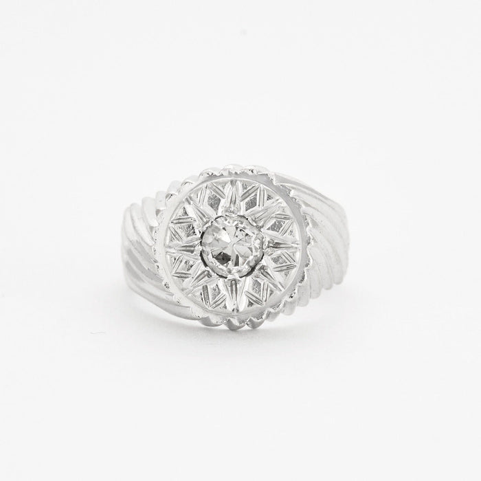 Bague Bague chevalière en or gris et diamants 58 Facettes DV0647-4