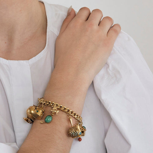 Bracelet Important Bracelet gourmette et pampilles en or jaune 58 Facettes DV0647-7