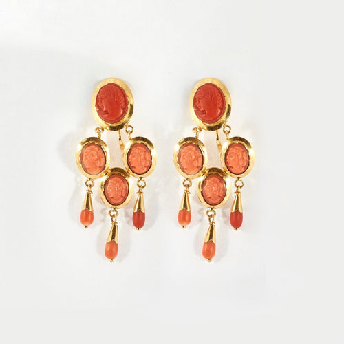 Boucles d'oreilles Boucles d'oreilles girandole or jaune et corail 58 Facettes DV0640-4